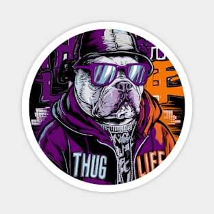 Thug Life Dog Design in Bold Colors Magnet